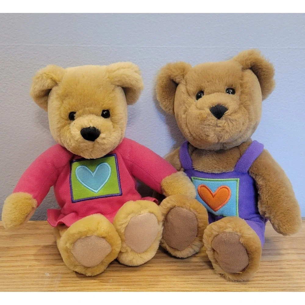 1997 Hallmark Kiss Kiss Magnetic Bears Limited Ed Valentines Day Plush Set 8in